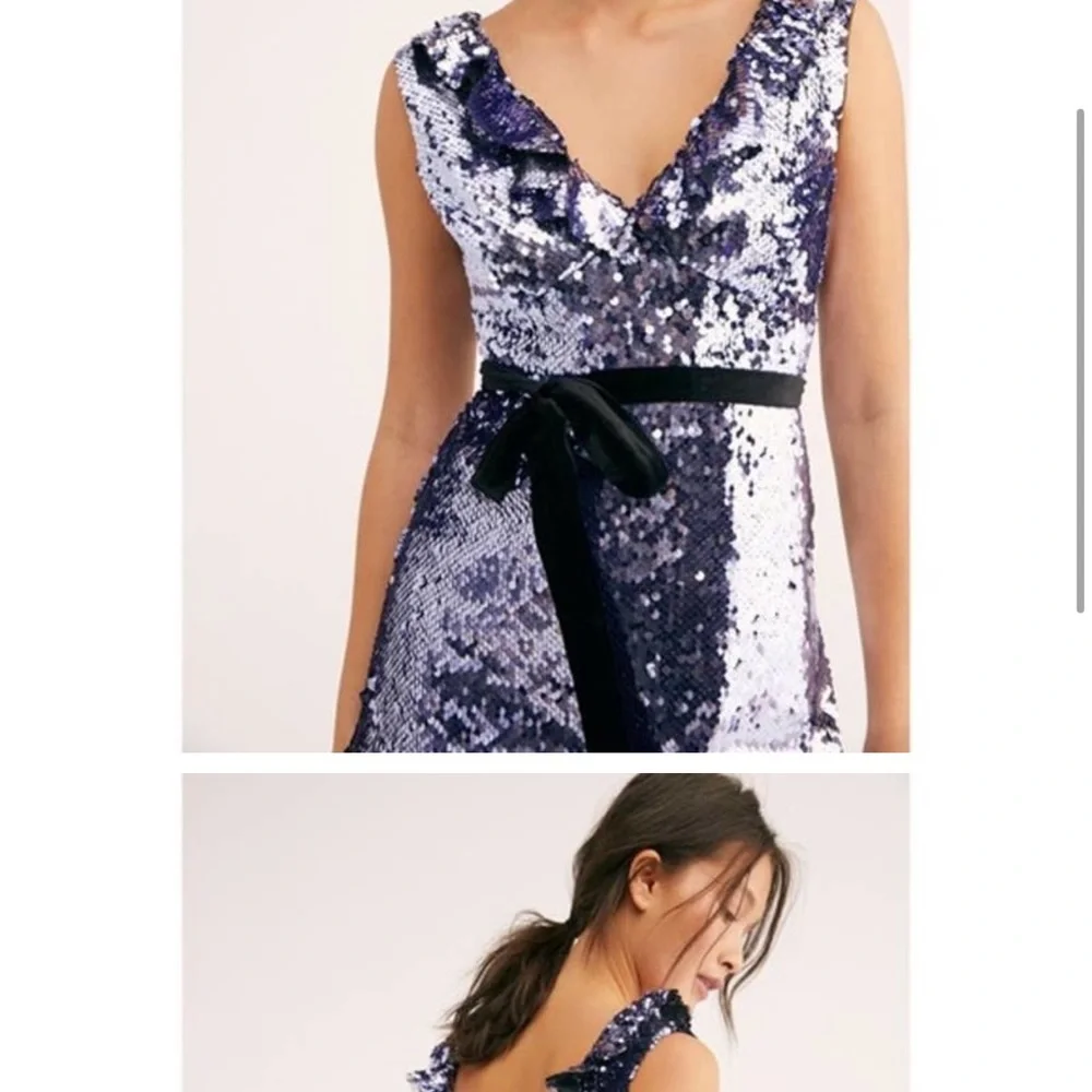 NWT Free people sequin dress in lilac - Picture 4 of 8
